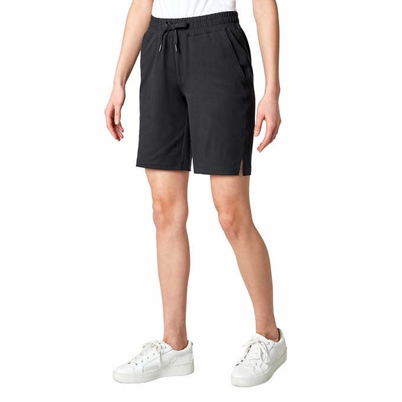 Lightweight Womens Shorts Mondetta Women's Active Performance Elastic Waist Soft Casual Bermuda... Navy Cargo Shorts Women